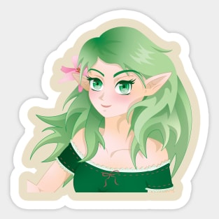 Fantasy Anime Elf Girl Sticker